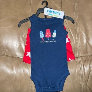 Carter's Child of Mine Baby Boy Patriotic Outfit Set, 2-Piece, Size Newborn BNWT